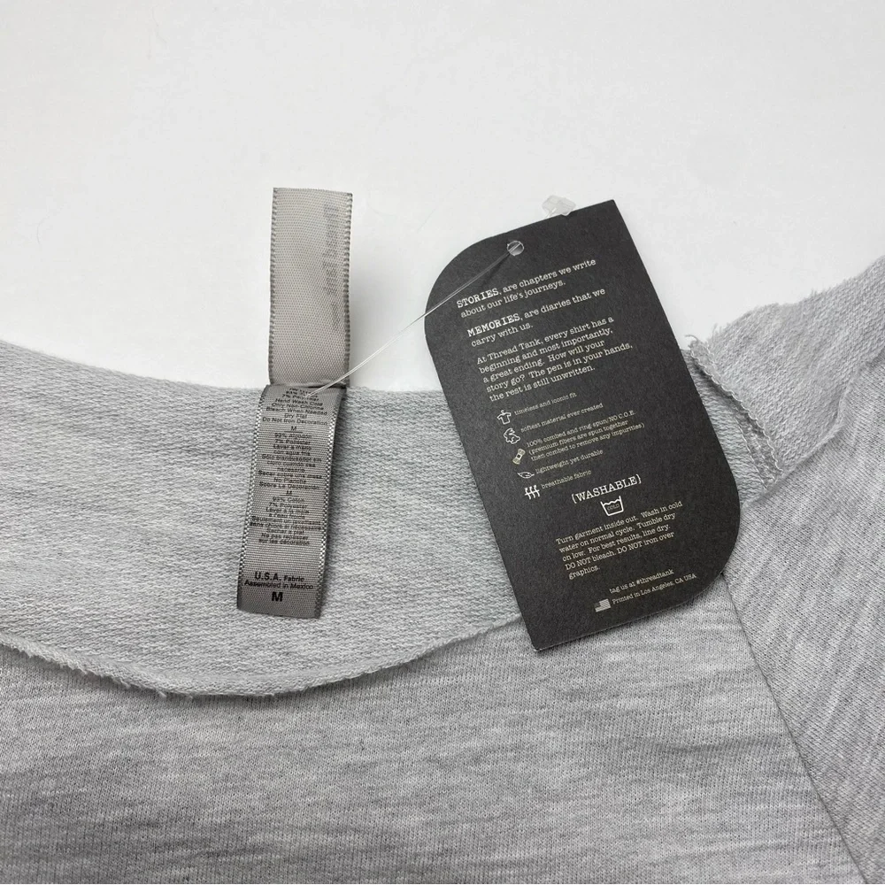 NWT Thread Tank Designs Gray Graphic Long Sleeve Sweatshirt Caffeine Queen print - Picture 6 of 8